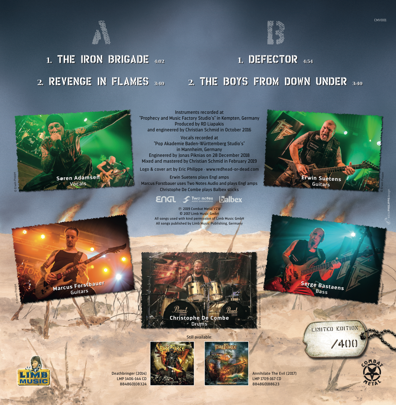 FIREFORCE – The Iron Brigade Vinyl EP 2019 Desert Yellow Combat Power Metal