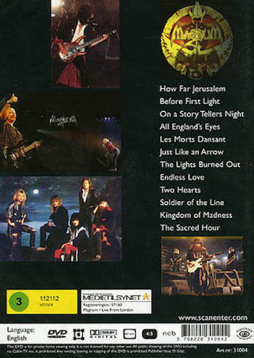 Magnum - Live From London 1985 DVD 2007 PAL Region 0 Slimcase