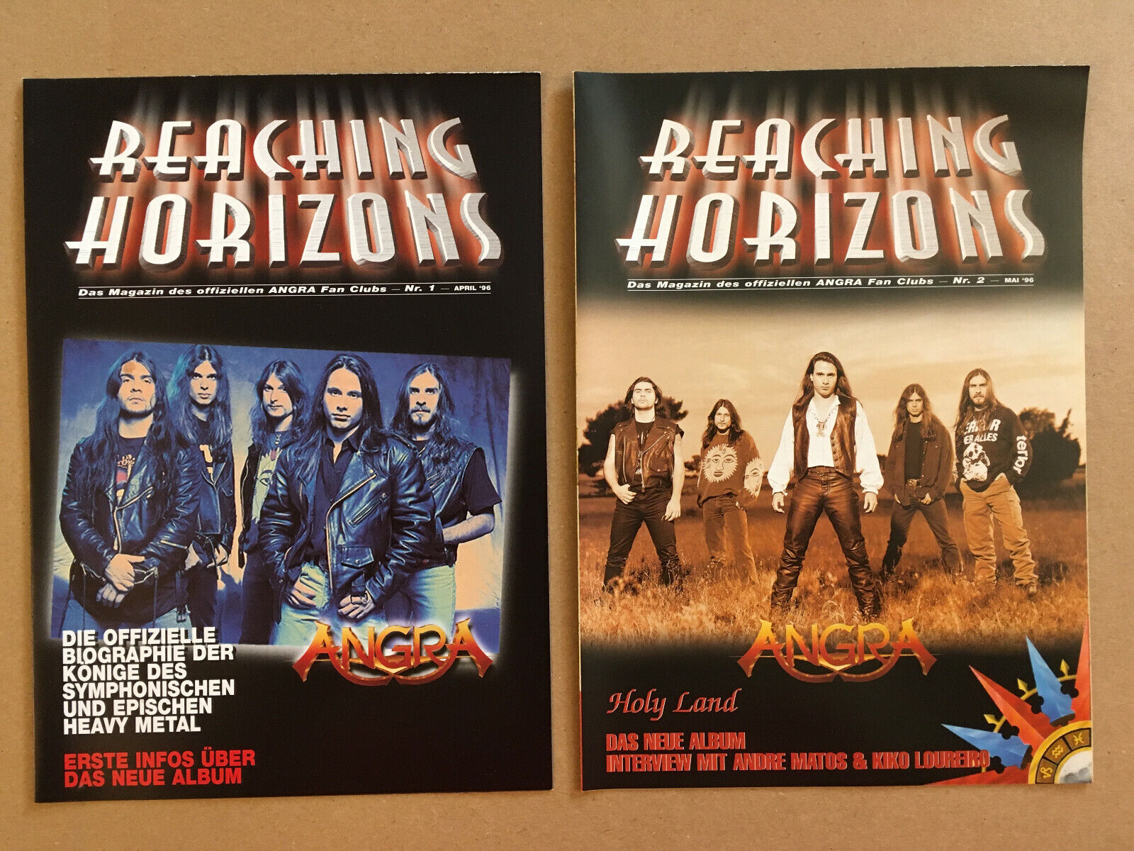 ANGRA - Reaching Horizons Fan Club Magazin Nr. 1 + 2 April & Mai 1996 Deutsch