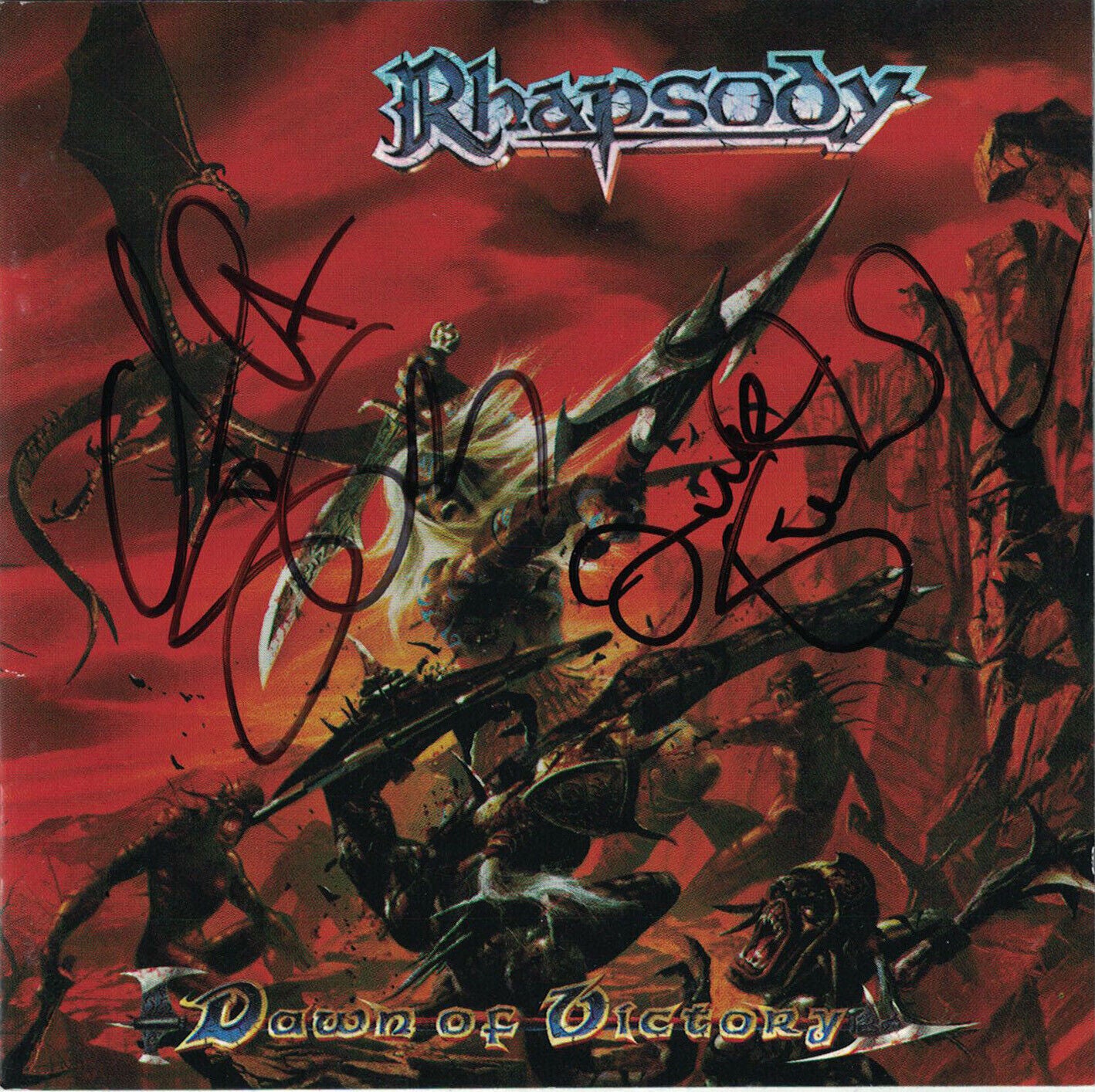 RHAPSODY - Dawn Of Victory CD 2000 autographed signed by Luca & Alex