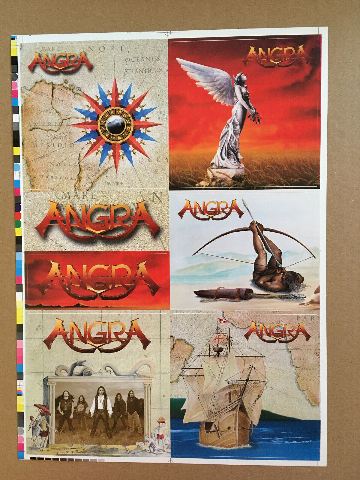ANGRA - A4 Sticker-Sheet with 7 stickers / A4 Aufkleber-Bogen mit 7 Aufklebern