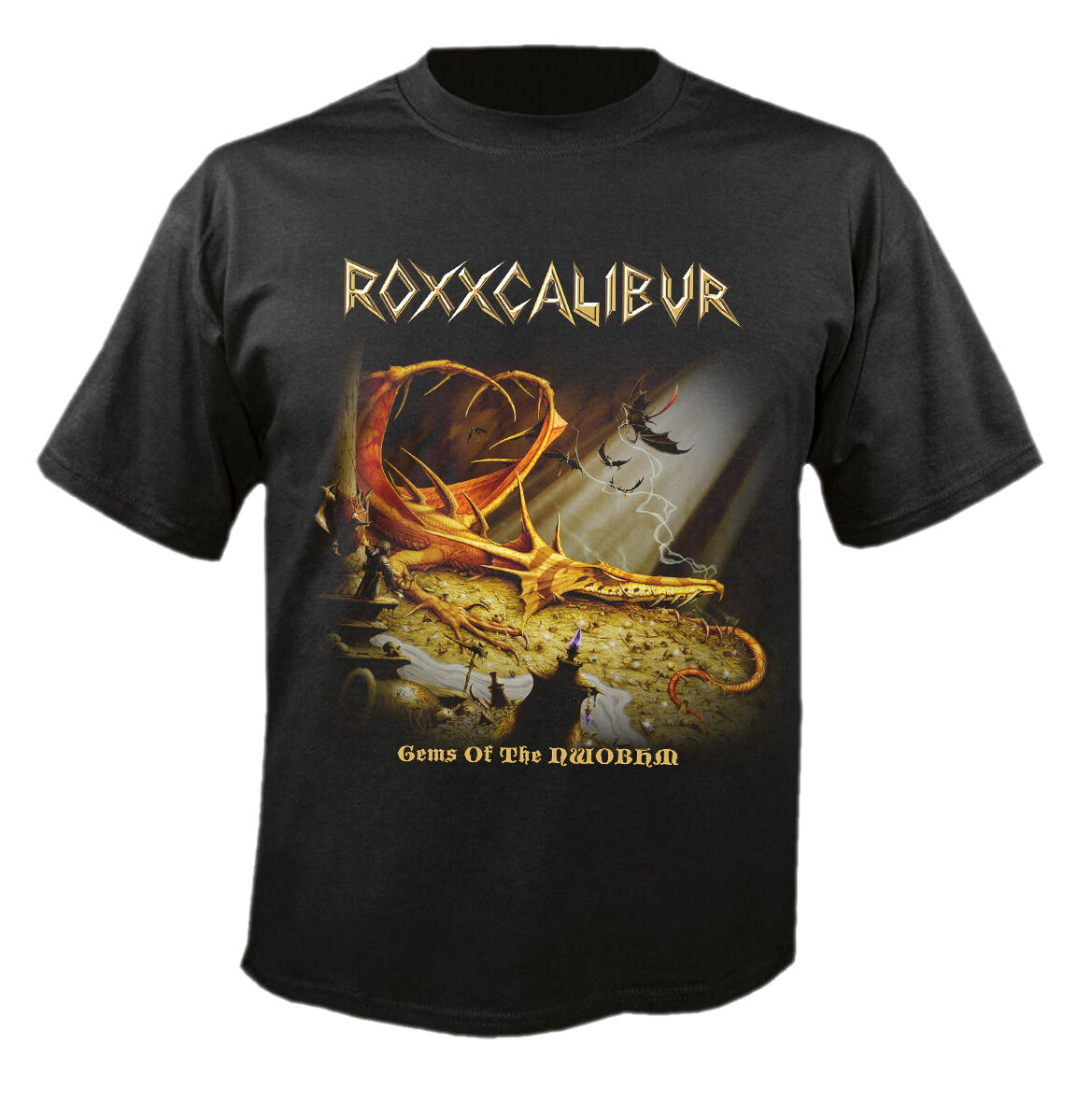 ROXXCALIBUR - Gems Of The NWOBHM T-Shirt size XL NWOBHM Trespass Mythra Legend